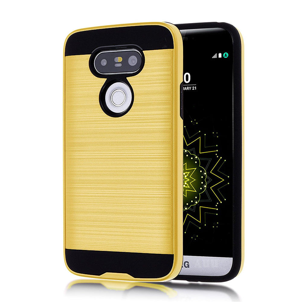 LG G5 Hybrid Metal Brushed Shockproof Tough Case Cover Image 2