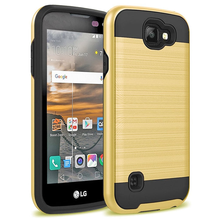 LG K3 LS450 Tough Case Cover Hybrid Metal Brushed Shockproof Lightweight Image 1