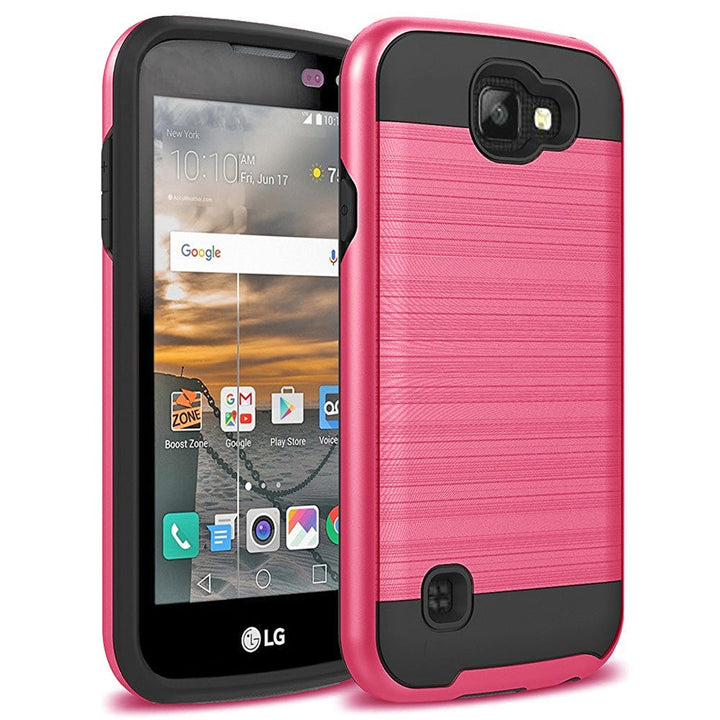 LG K3 LS450 Tough Case Cover Hybrid Metal Brushed Shockproof Lightweight Image 1