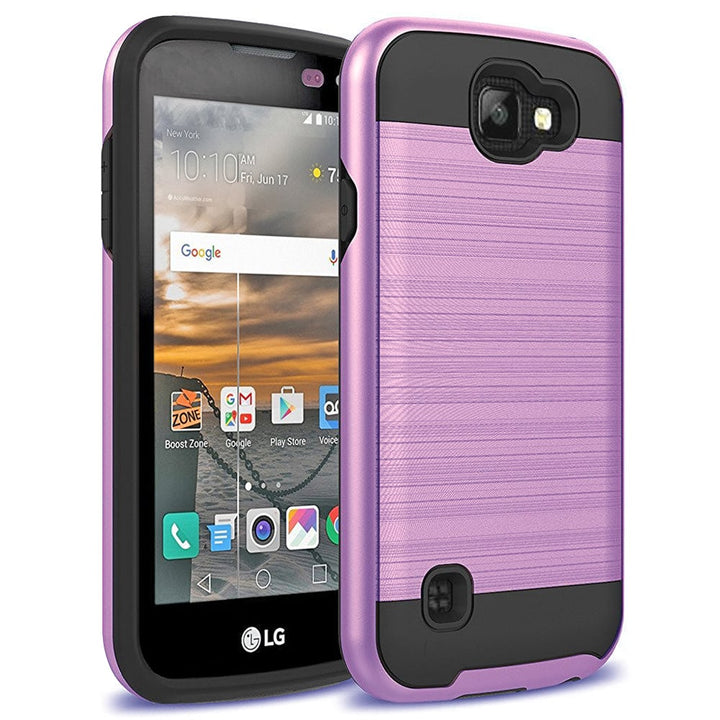 LG K3 LS450 Tough Case Cover Hybrid Metal Brushed Shockproof Lightweight Image 1