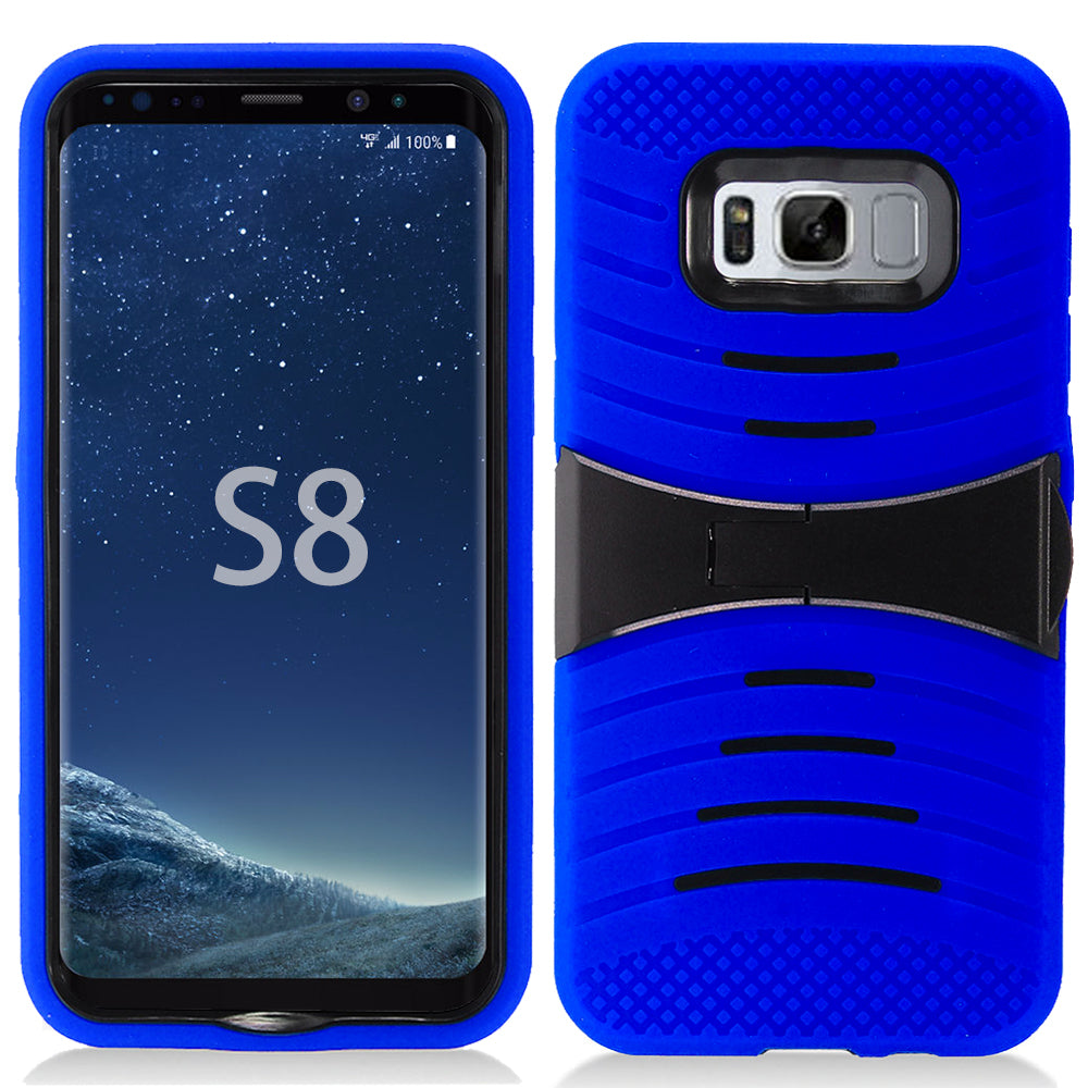 Samsung Galaxy S8 Hybrid Silicone Case Cover Stand Image 2