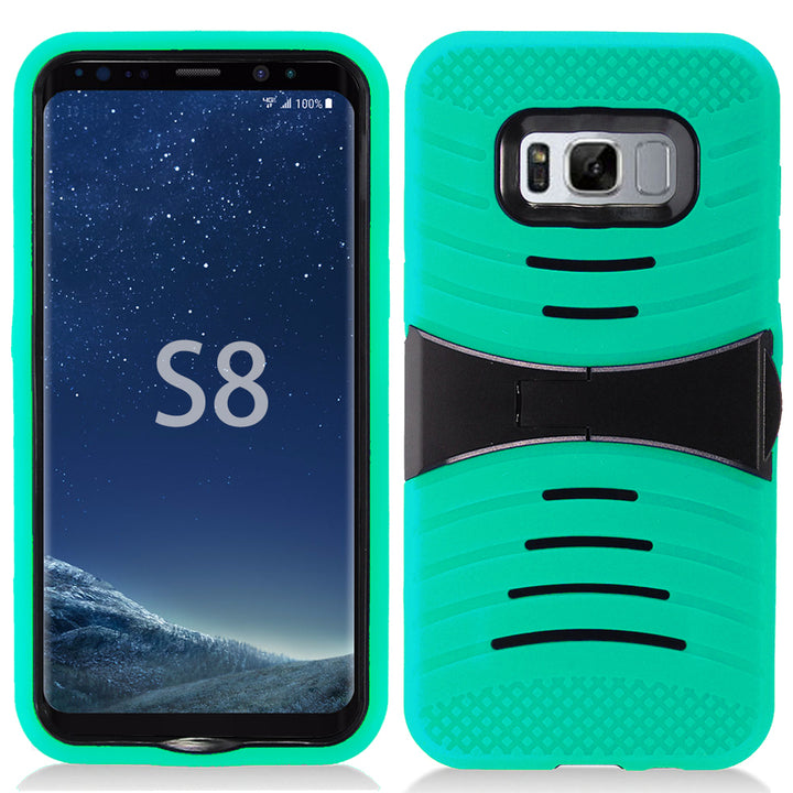 Samsung Galaxy S8 Hybrid Silicone Case Cover Stand Image 6