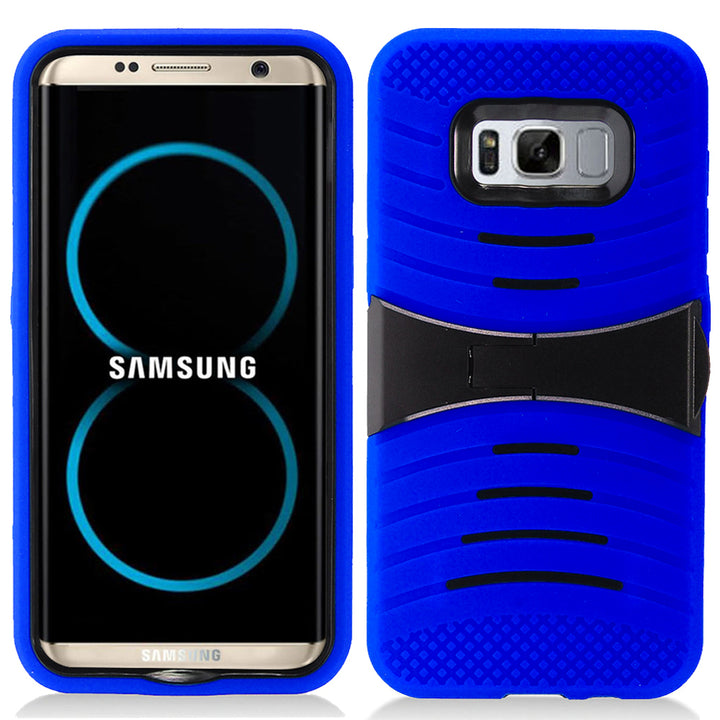 Samsung Galaxy S8 Plus Hybrid Silicone Case Cover Stand Image 2