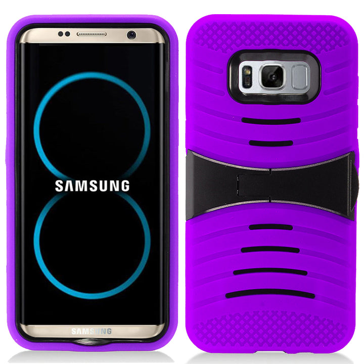 Samsung Galaxy S8 Plus Hybrid Silicone Case Cover Stand Image 4