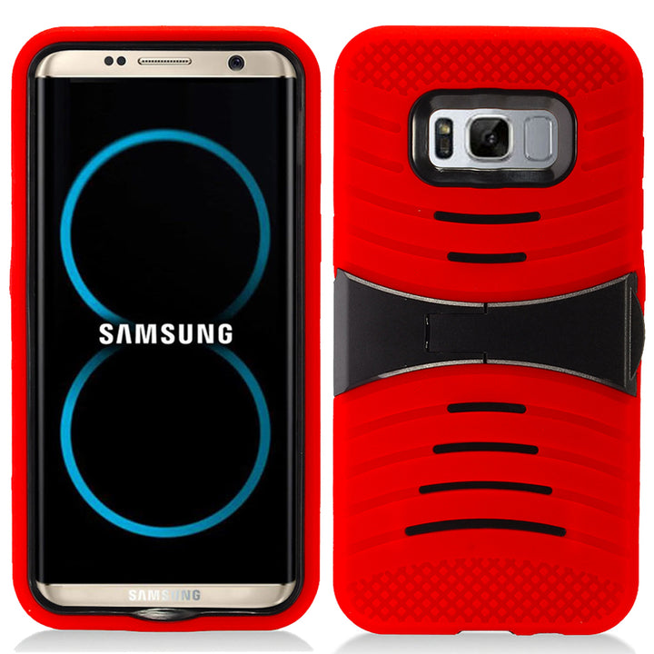 Samsung Galaxy S8 Plus Hybrid Silicone Case Cover Stand Image 4