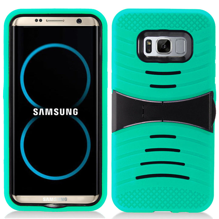 Samsung Galaxy S8 Plus Hybrid Silicone Case Cover Stand Image 6