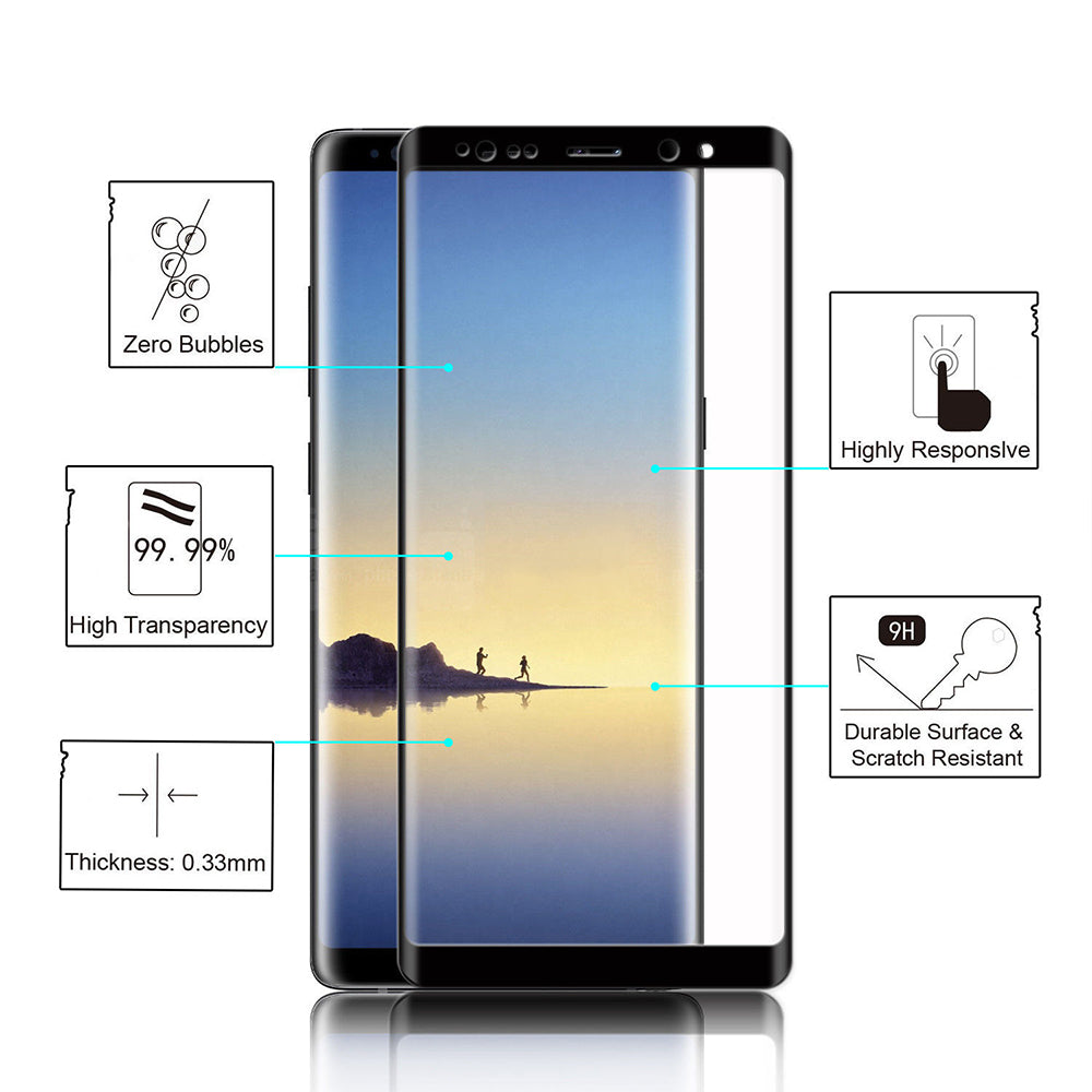 Samsung Galaxy Note 8 5D Curved Tempered Glass Screen Protector Image 4