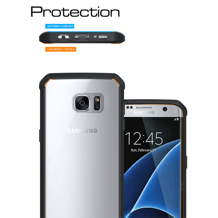 Samsung Galaxy S7 Edge Full Body Hybrid Transparent TPU PC Bumper Case Cover Image 6