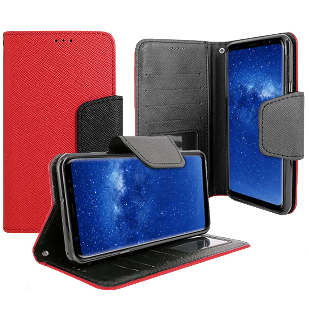 Samsung Galaxy Note 8 Magnetic flap Streak Leather Wallet Pouch Case Cover Image 1