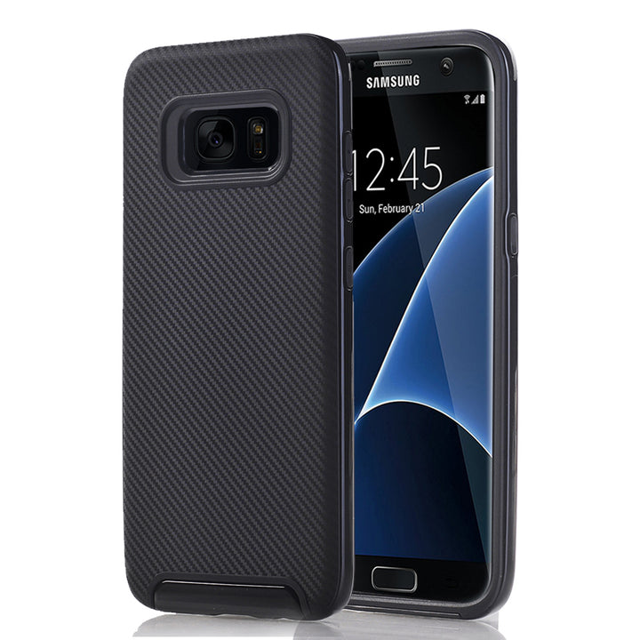 Samsung Galaxy S7 Edge Verus Hybrid TPU Case Dual Layer Protection Cover Black Image 1