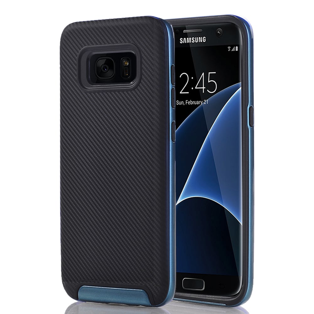 Samsung Galaxy S7 Edge Verus Hybrid TPU Case Dual Layer Protection Cover Black Image 1