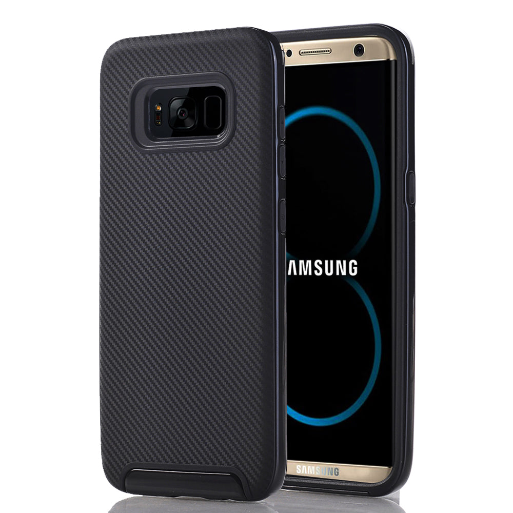 Samsung Galaxy S8 Plus Hybrid TPU Case Cover Dual Layer Shock Absorption Black Image 1