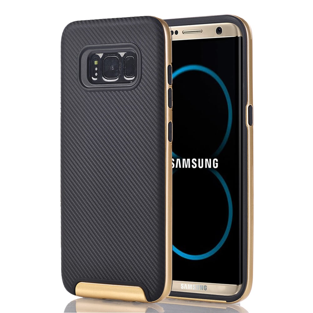 Samsung Galaxy S8 Plus Hybrid TPU Case Cover Dual Layer Shock Absorption Black Image 3