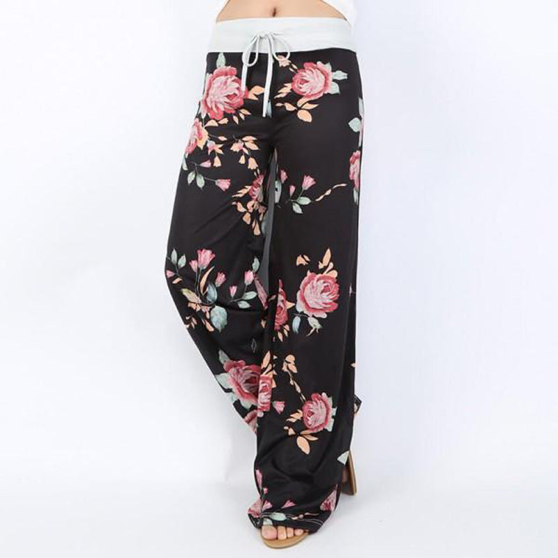 Floral Pattern Wide Leg Lounge Pants in 6 Styles Image 6