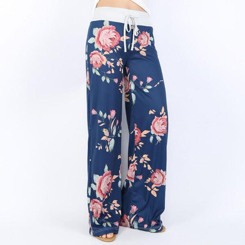 Floral Pattern Wide Leg Lounge Pants in 6 Styles Image 7