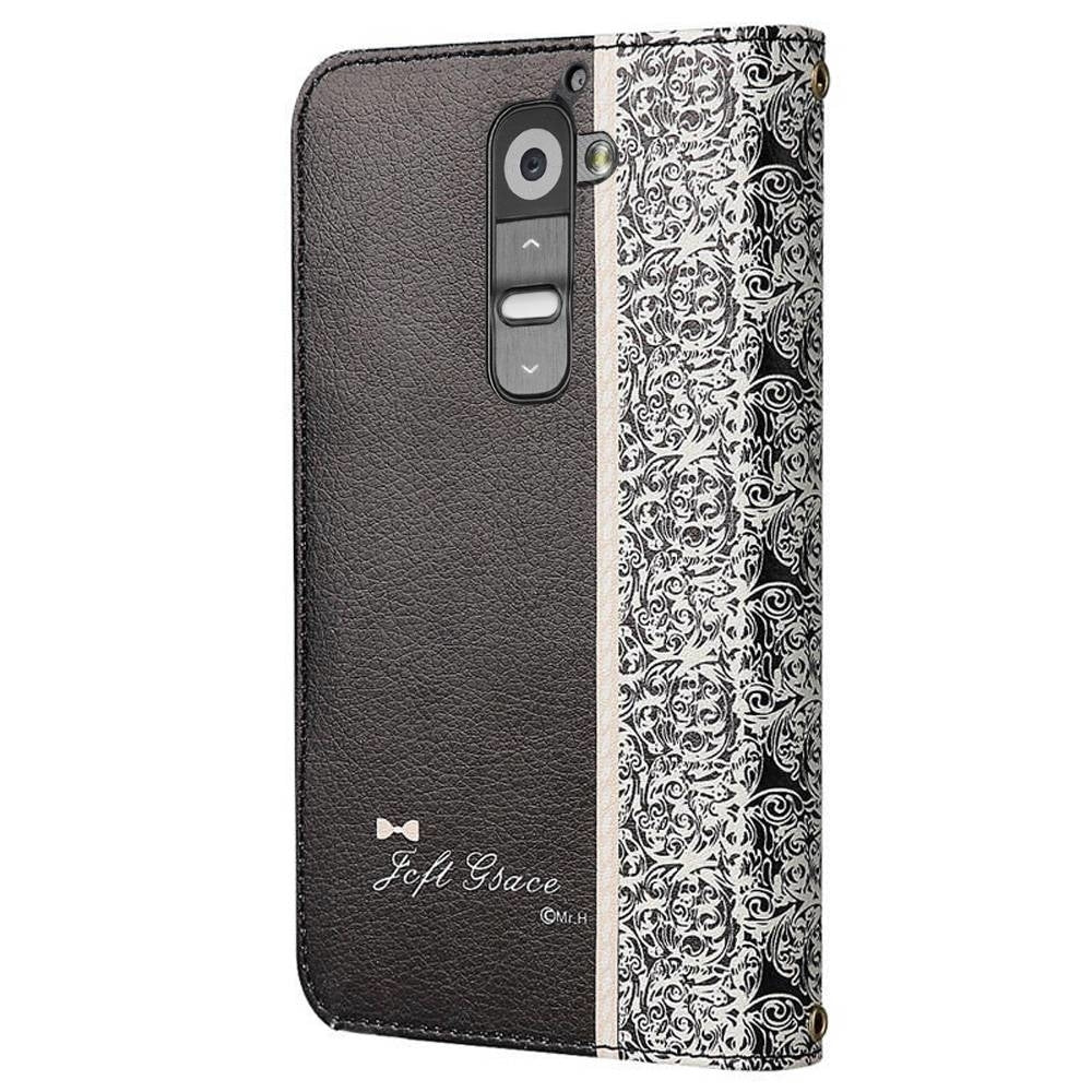 LG G2 / D802 Bow Luxury PU Leather Flip Case Wallet Cover Image 4