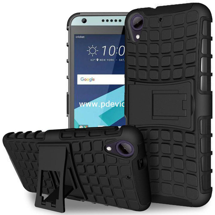 HTC Desire 555 / 550 TPU Slim Rugged Hybrid Stand Case Cover Image 1