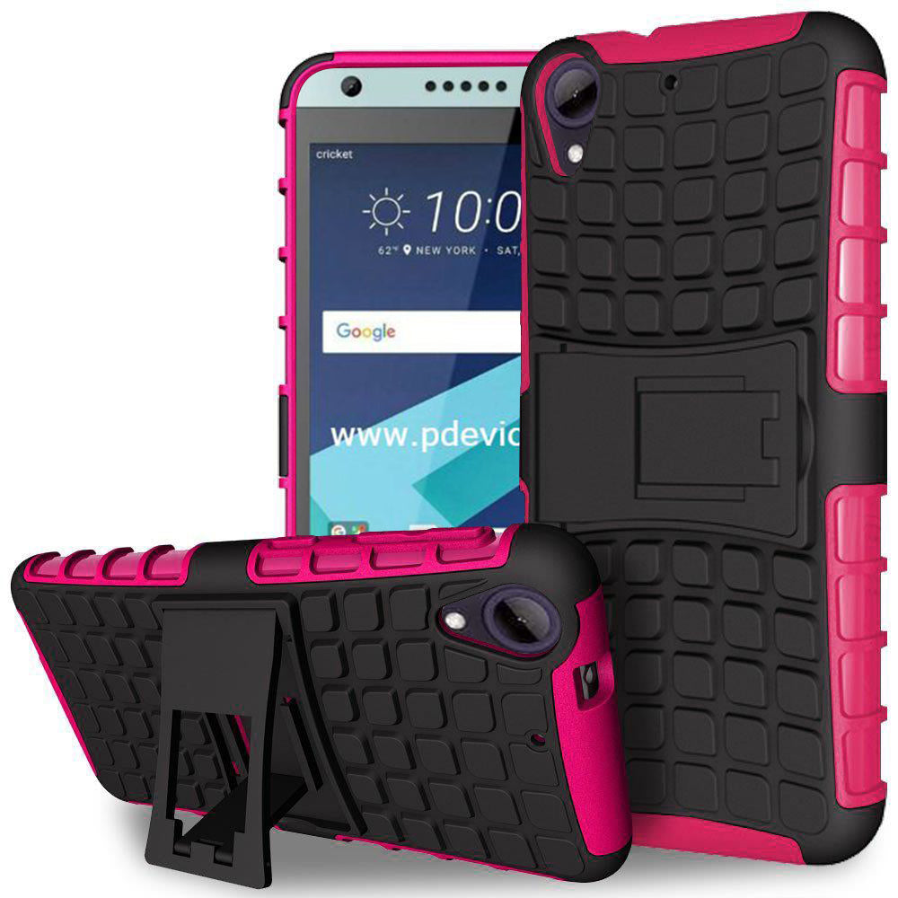 HTC Desire 555 / 550 TPU Slim Rugged Hybrid Stand Case Cover Image 3