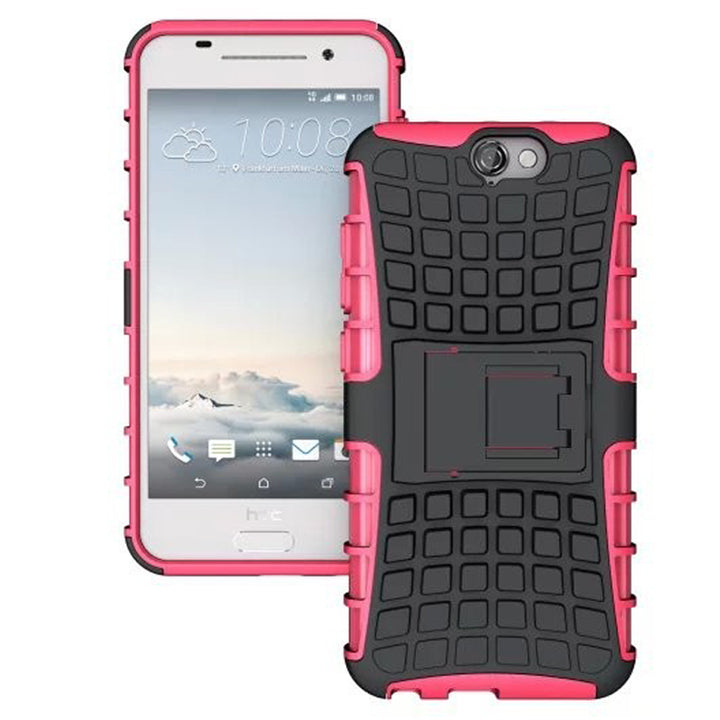 HTC One A9 TPU Slim Rugged Hybrid Stand Case Cover Image 3