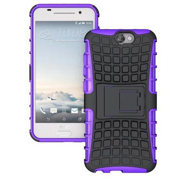 HTC One A9 TPU Slim Rugged Hybrid Stand Case Cover Image 4