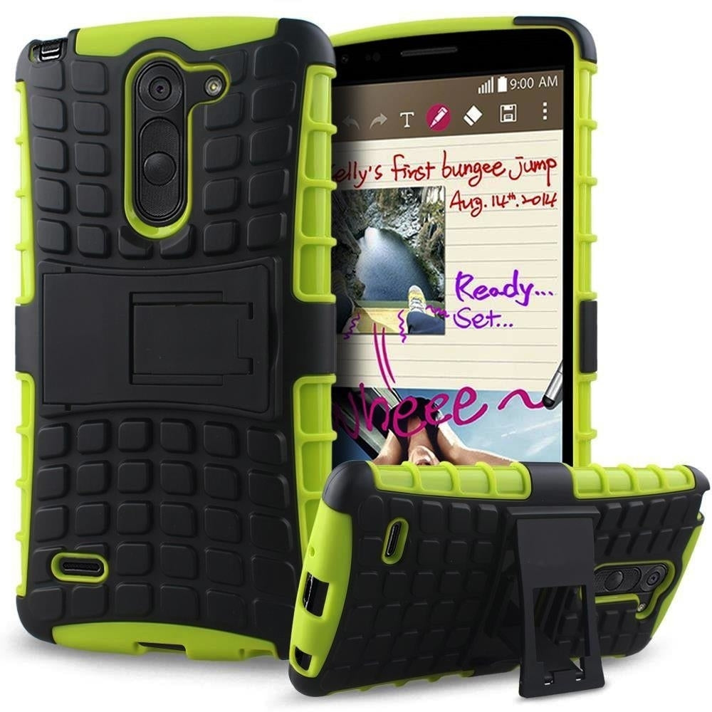 LG G3 Stylus / D690 TPU Slim Rugged Hybrid Stand Case Cover Image 2