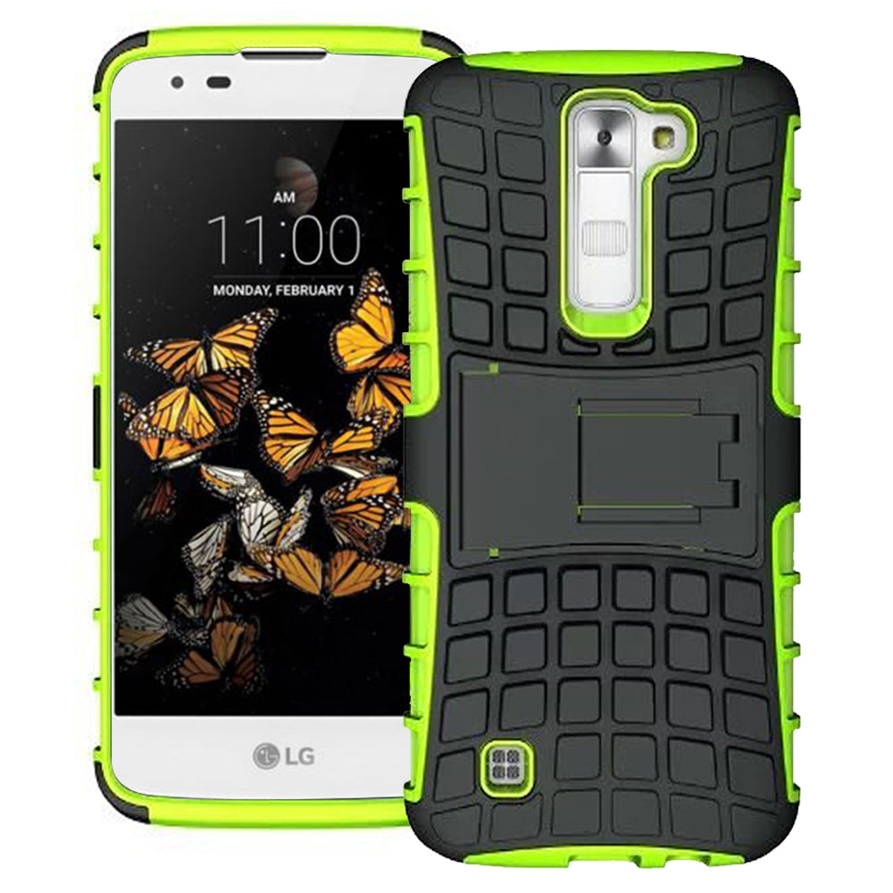 LG K8 / K350N TPU Slim Rugged Hybrid Stand Case Cover Image 2