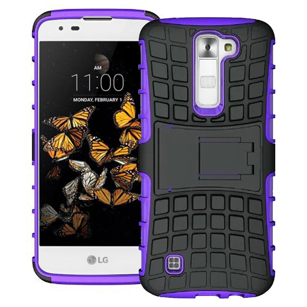 LG K8 / K350N TPU Slim Rugged Hybrid Stand Case Cover Image 4