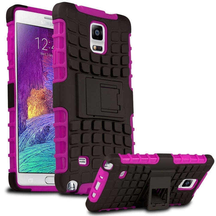Samsung Galaxy Note 4 SM-N910S TPU Slim Rugged Hybrid Stand Case Cover Image 3