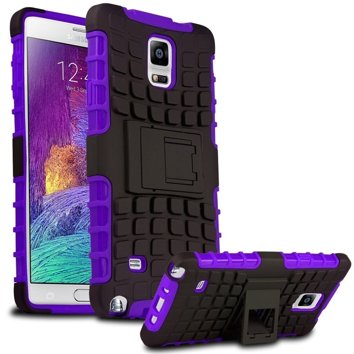 Samsung Galaxy Note 4 SM-N910S TPU Slim Rugged Hybrid Stand Case Cover Image 1