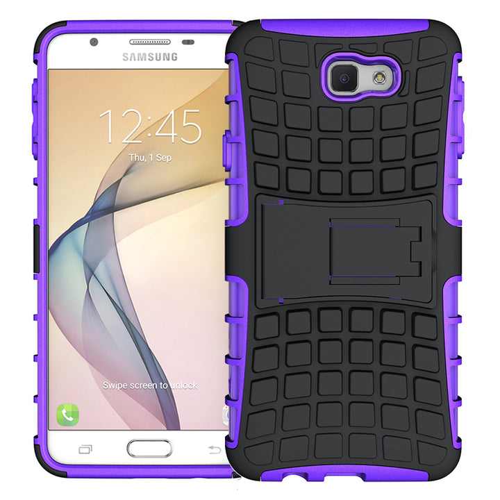 Samsung Galaxy On 7 2016 TPU Slim Rugged Hybrid Stand Case Cover Image 1