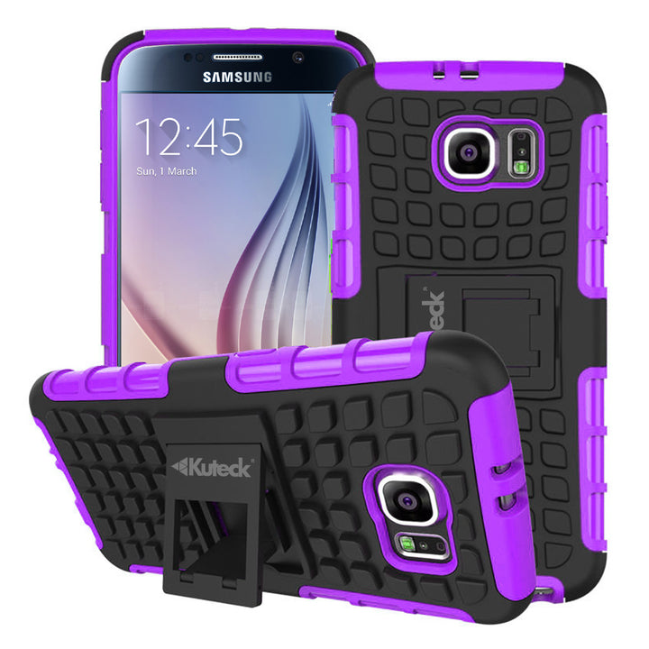 Samsung Galaxy S6 TPU Slim Rugged Hybrid Stand Case Cover Image 2