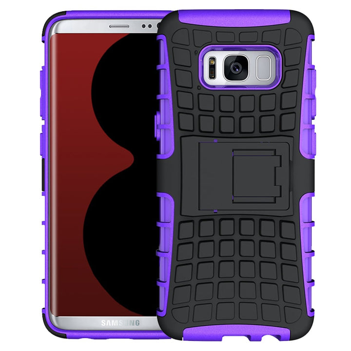 Samsung Galaxy S8 TPU Slim Rugged Hybrid Stand Case Cover Image 1