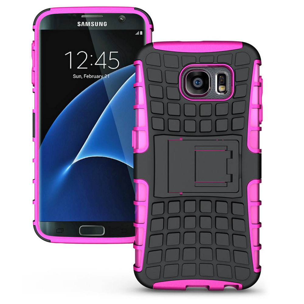 Samsung Galaxy S7 TPU Slim Rugged Hybrid Stand Case Cover Image 3