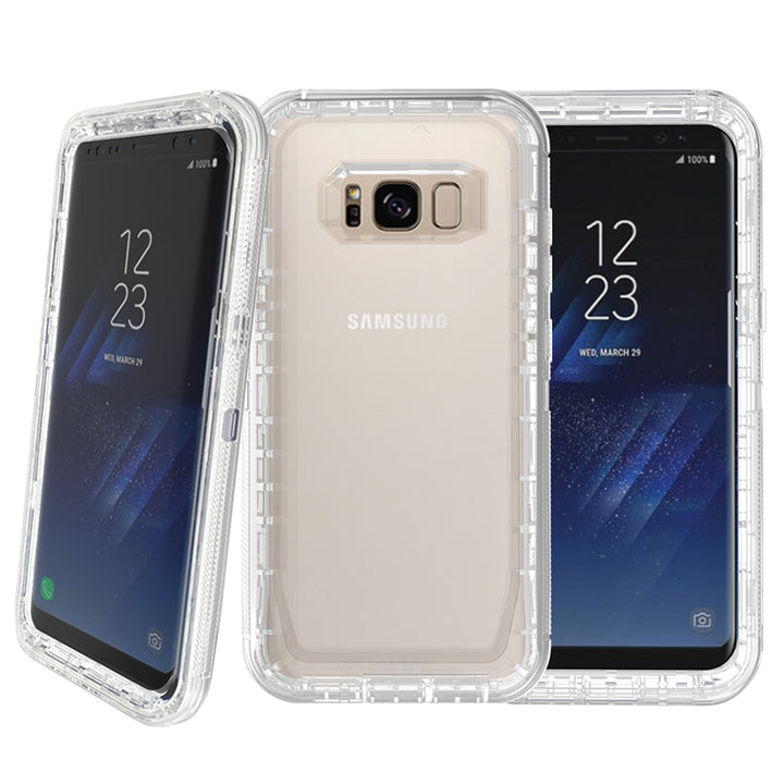 Samsung Galaxy S8 / G950 Transparent Defender Armor With Clip Hybrid Case Cover Image 2