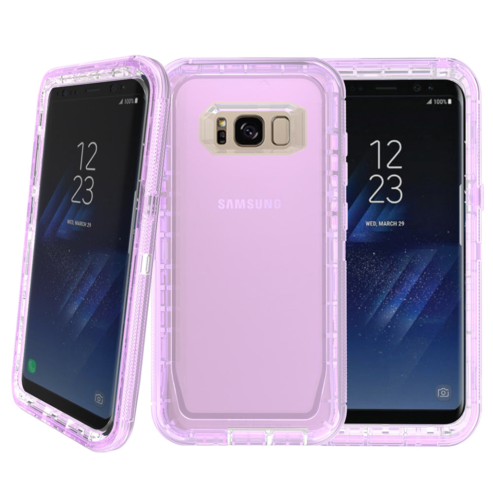 Samsung Galaxy S8 / G950 Transparent Defender Armor With Clip Hybrid Case Cover Image 4