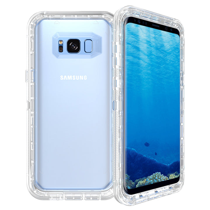 Samsung Galaxy S8 Plus / G955 Transparent Defender Armor With Clip Hybrid Case Cover Image 2