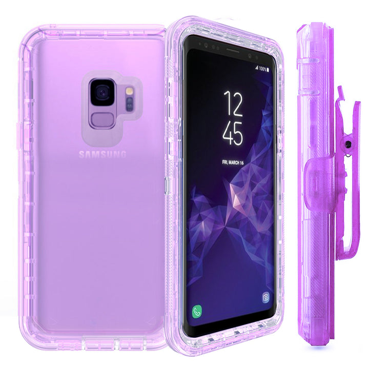 Samsung Galaxy S9 Plus Transparent Defender Armor With Clip Hybrid Case Cover Image 4