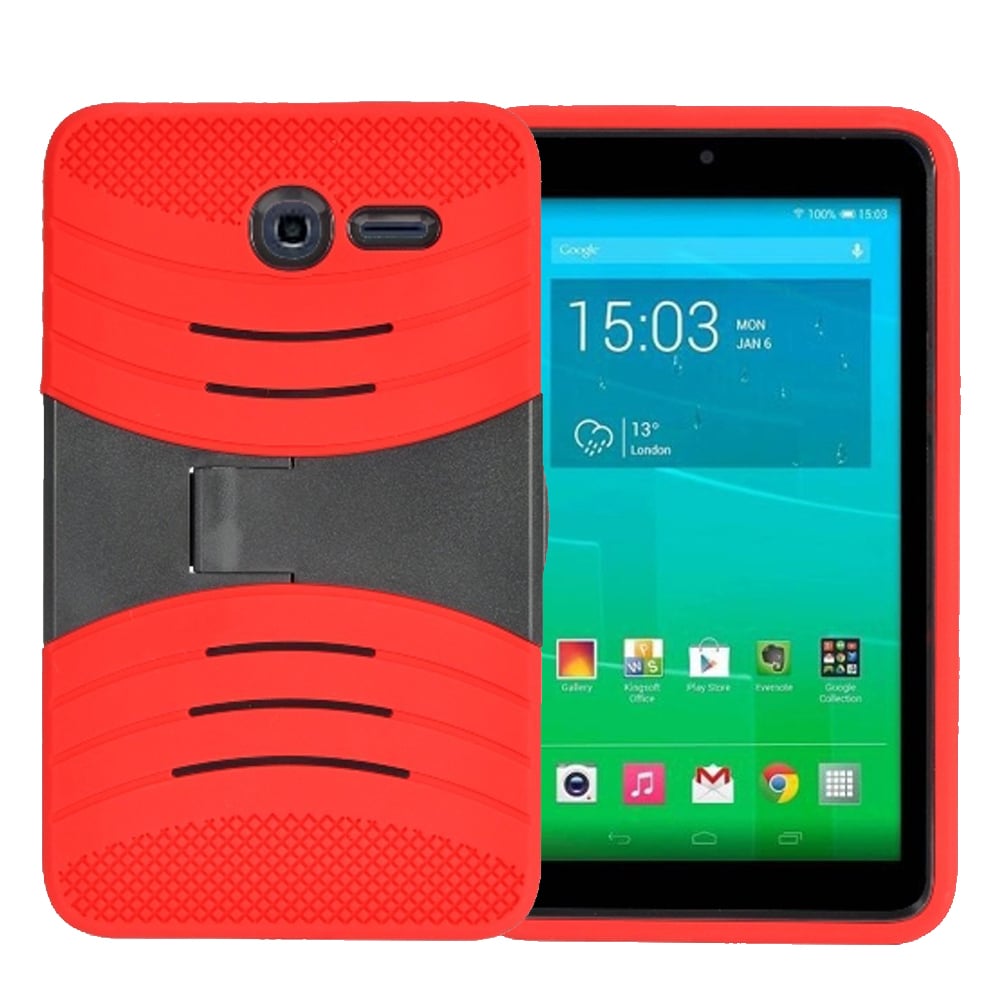 Alcatel OneTouch PIXI 7 Hybrid Silicone Case Cover Stand Image 1