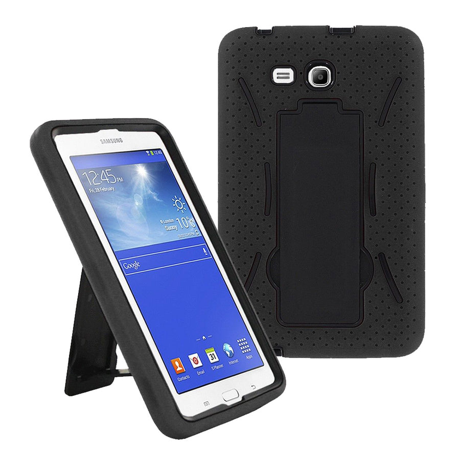 Samsung Galaxy Tab 3 Lite 7.0 / T110 Hybrid Silicone Case Cover Stand Image 1