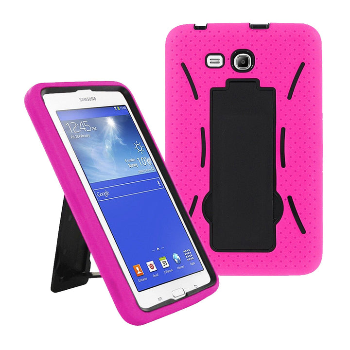 Samsung Galaxy Tab 3 Lite 7.0 / T110 Hybrid Silicone Case Cover Stand Image 3