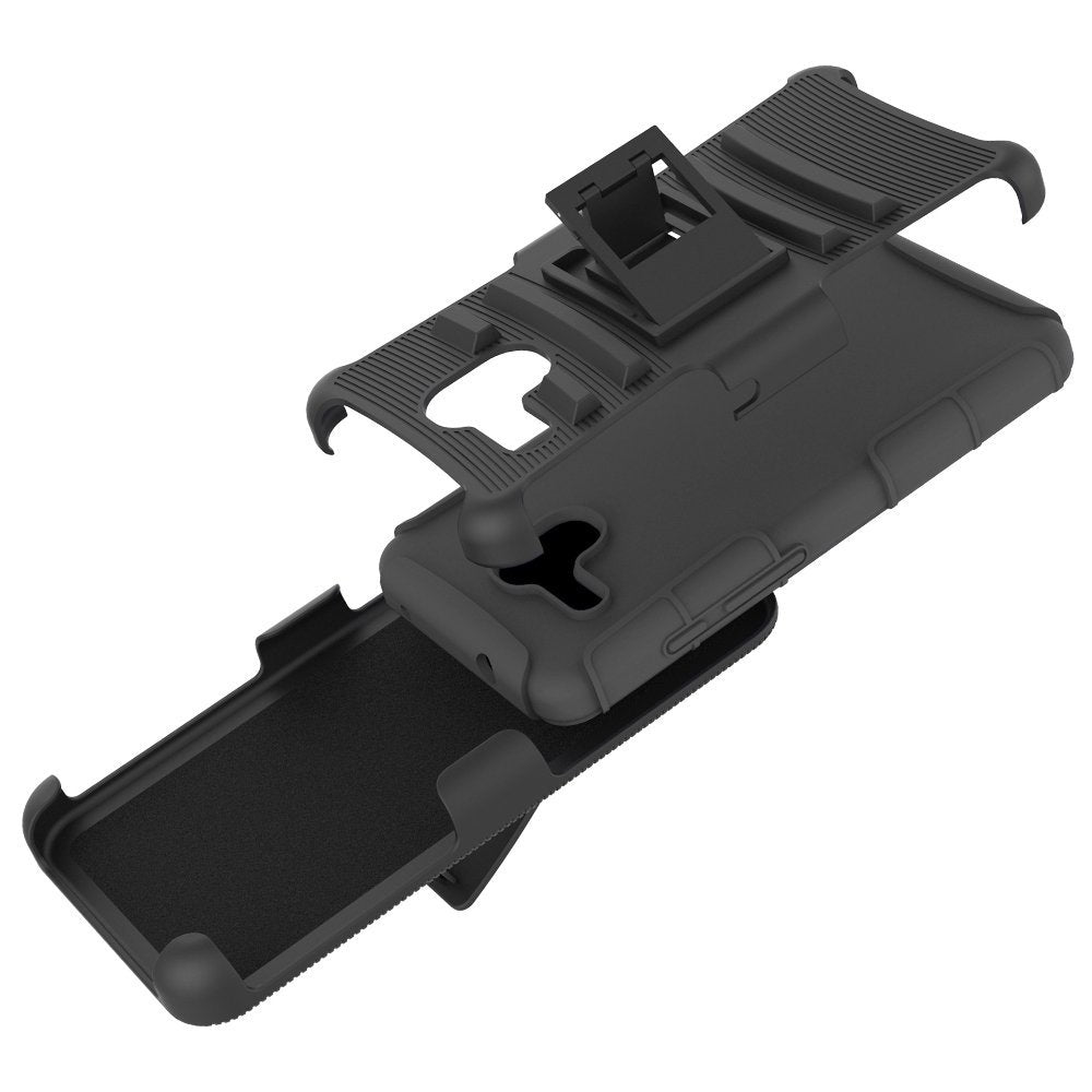 Alcatel One Touch Fierce XL Armor Belt Clip Holster Case - Black Image 2