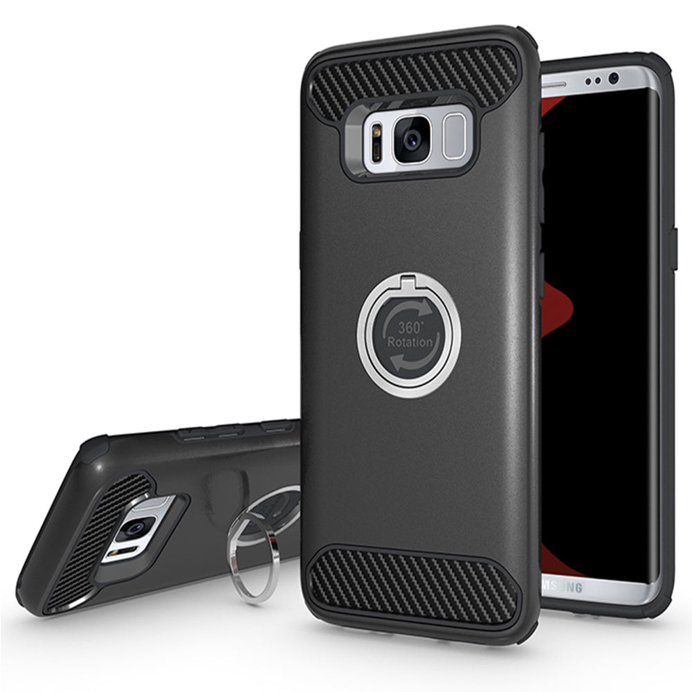 Samsung Galaxy S8 Shockproof Hybrid 360?Ring Stand Case Cover Image 1