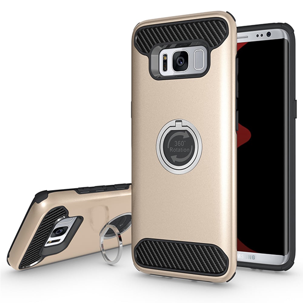 Samsung Galaxy S8 Shockproof Hybrid 360?Ring Stand Case Cover Image 1