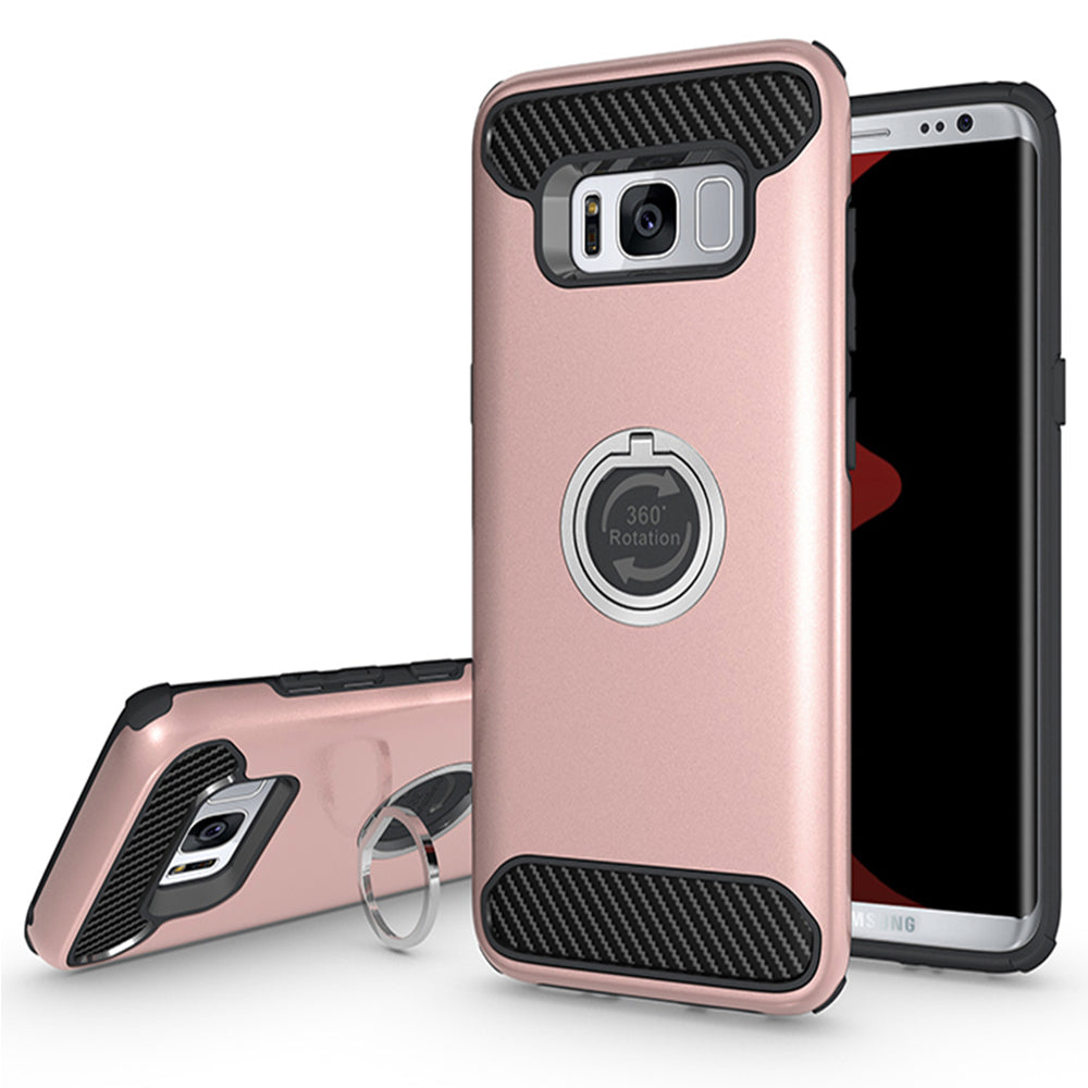 Samsung Galaxy S8 Shockproof Hybrid 360?Ring Stand Case Cover Image 3