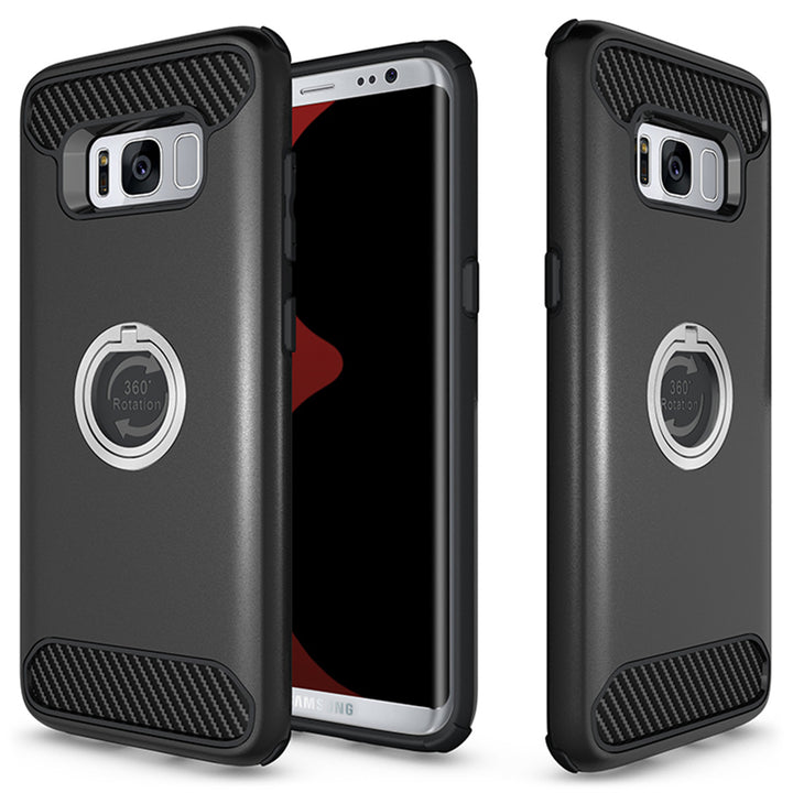 Samsung Galaxy S8 Shockproof Hybrid 360?Ring Stand Case Cover Image 8