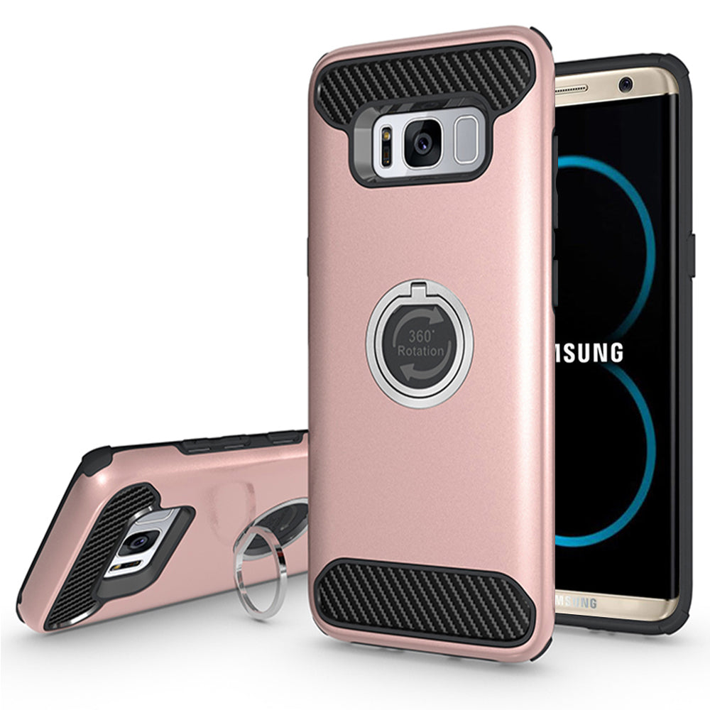 Samsung Galaxy S8 Plus Shockproof Hybrid 360?Ring Stand Case Cover Image 3