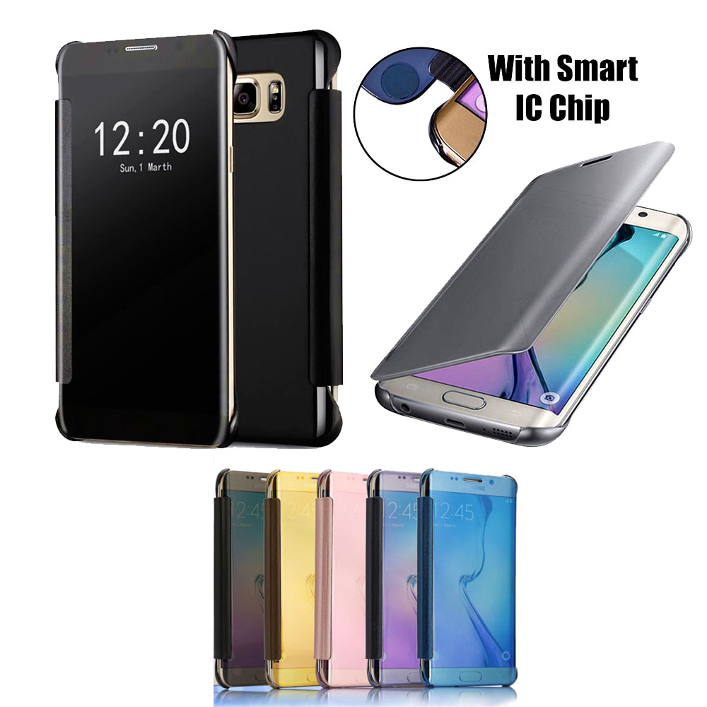 Samsung Galaxy S7 Edge Clear Slim Flip Case Cover with Mirror View Features Image 8