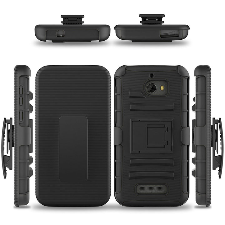 CoolPad Defiant / 3632 Armor Belt Clip Holster Case - Black Image 4