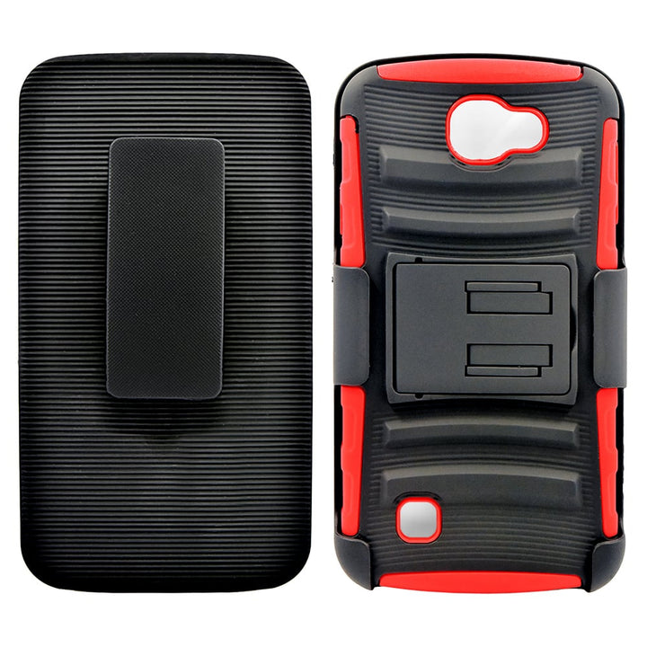 LG K3 / LS450 Armor Belt Clip Holster Case Cover Image 1