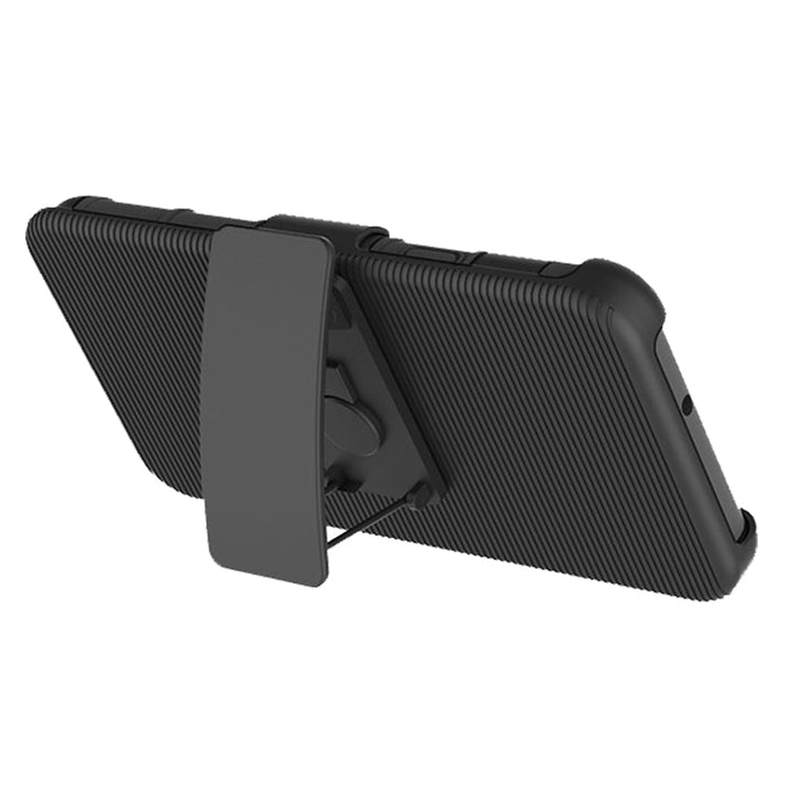 HTC Bolt Armor Belt Clip Holster Case - Black Image 3